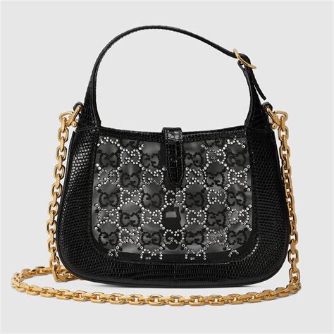 gucci mesh crystal bag|Gucci lizard mesh bag.